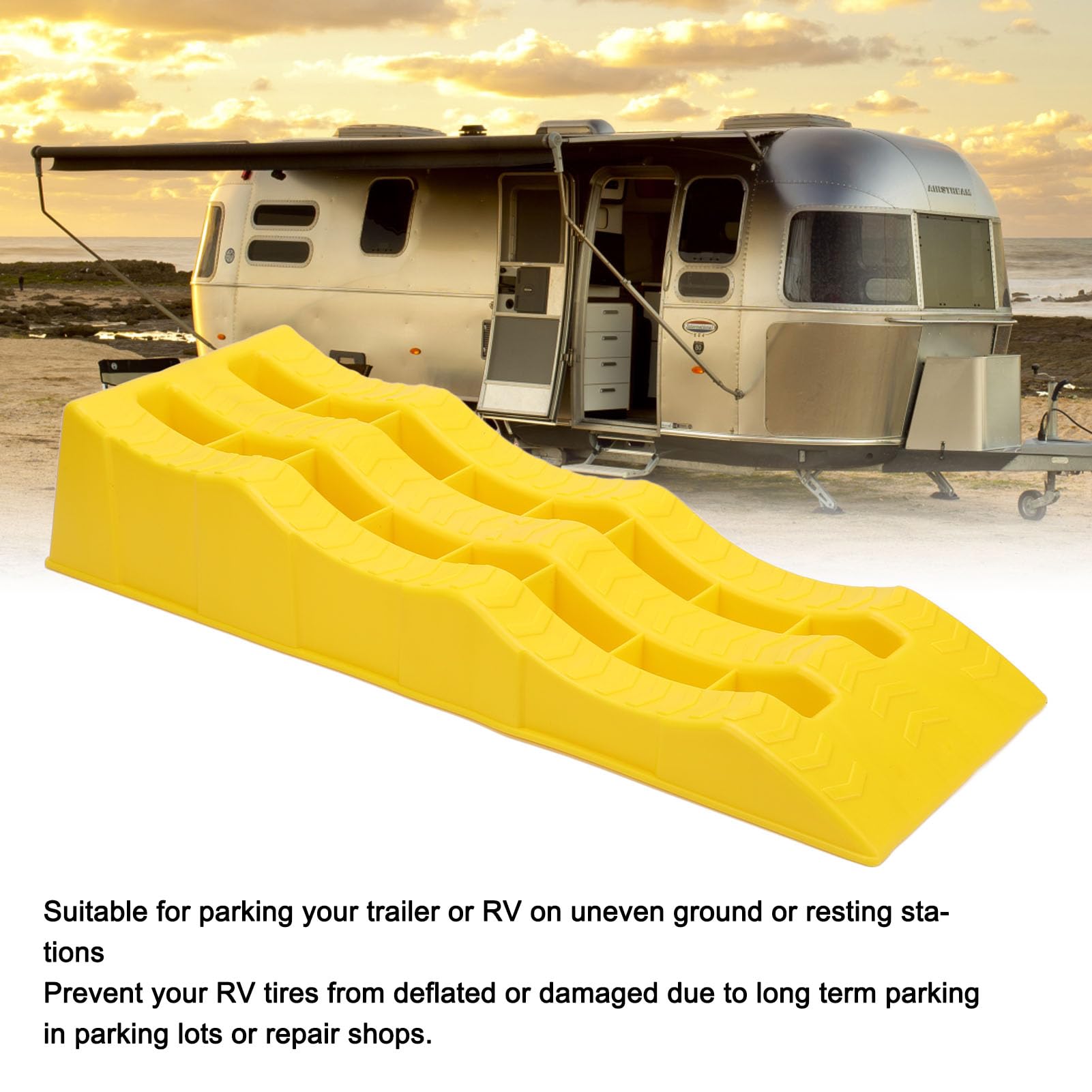 Acouto Rampe de Nivellement Automobile 2 Pièces, capacité de 7716 LB, 3 Hauteurs pour Camping-Car, Camion, Rampe de Nivellement de Remorque de Construction Météorologique, Blocs de pour Camping-Car,