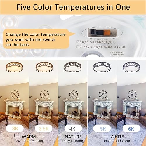 Miniatura 11 de Luz led de 12” con montaje empotrado cepillado níquel,Blanco,Acabado cepillo níquel (Brushed Nickel Finish),Bronce