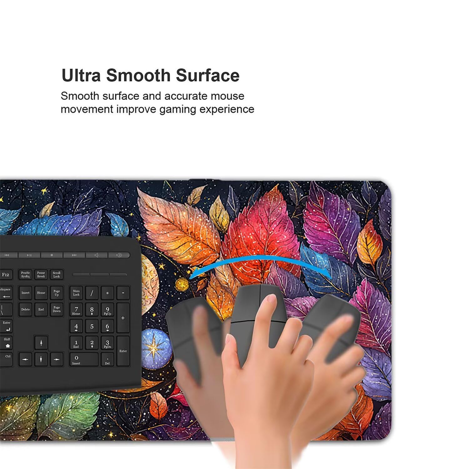 Podkładka pod mysz do gier XXL Mousepad 1000 x 500 mm, duża podkładka pod biurko z antypoślizgową gumową podstawą dla graczy, poprawia precyzję i szybkość (rośliny Yin Yang) X-989