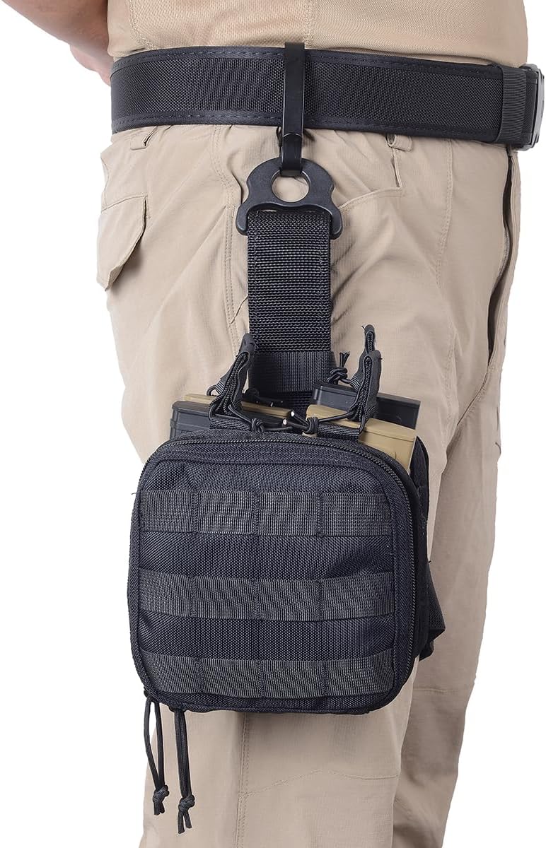 Drop Leg Tactical Mag Admin Pouch,Medical EMT Organizer with 4 Stacker Magazine Holder for M4 M16,1000D Nylon First Aid Pouch - Image 6