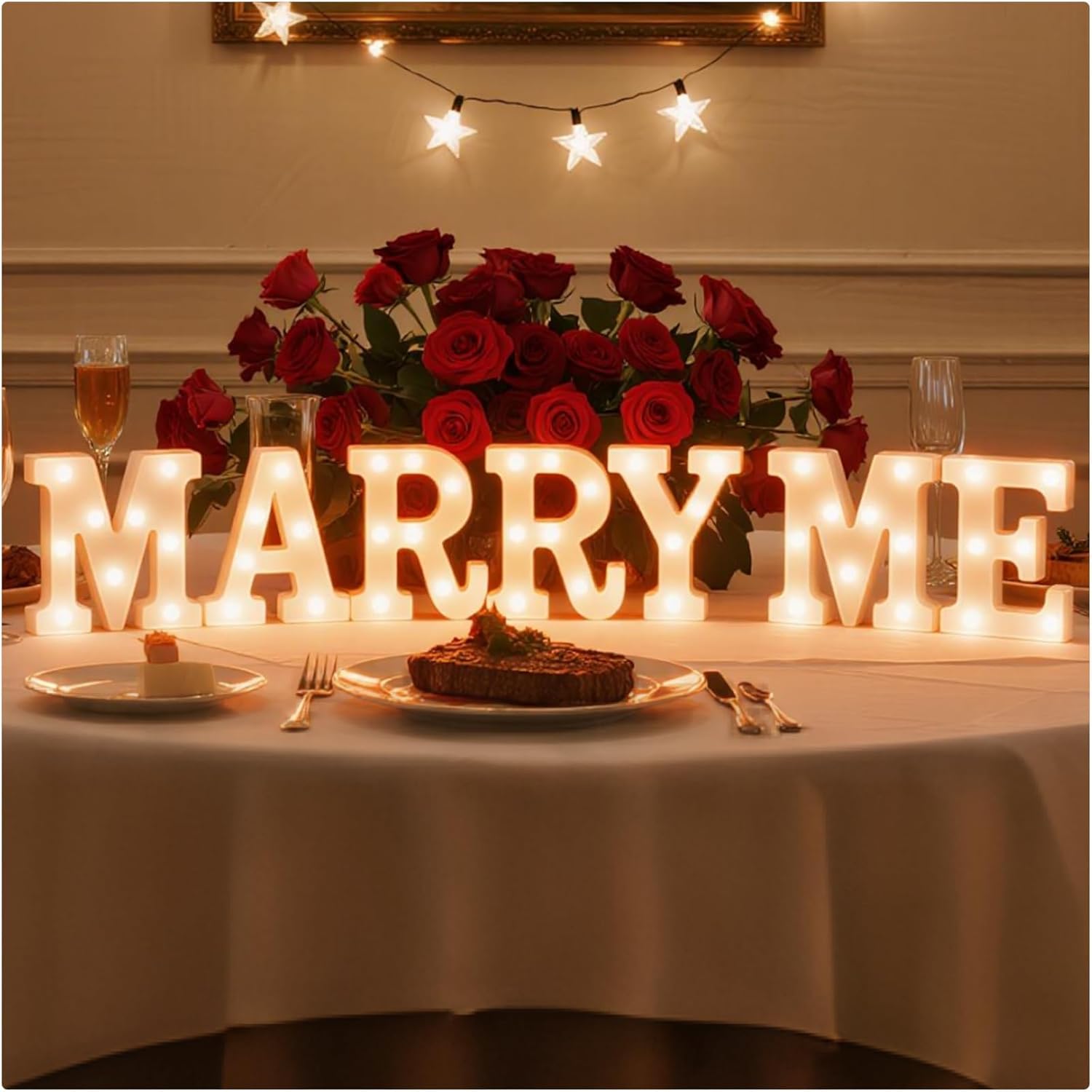 I Love You Sign LED Light Up Letters, Marquee Letter Lights I Love You Letter, Battery-Powered LED Letter Lights for Valentine's Day, Anniversary, Wedding, Romantic Nights, Party & Home Decor