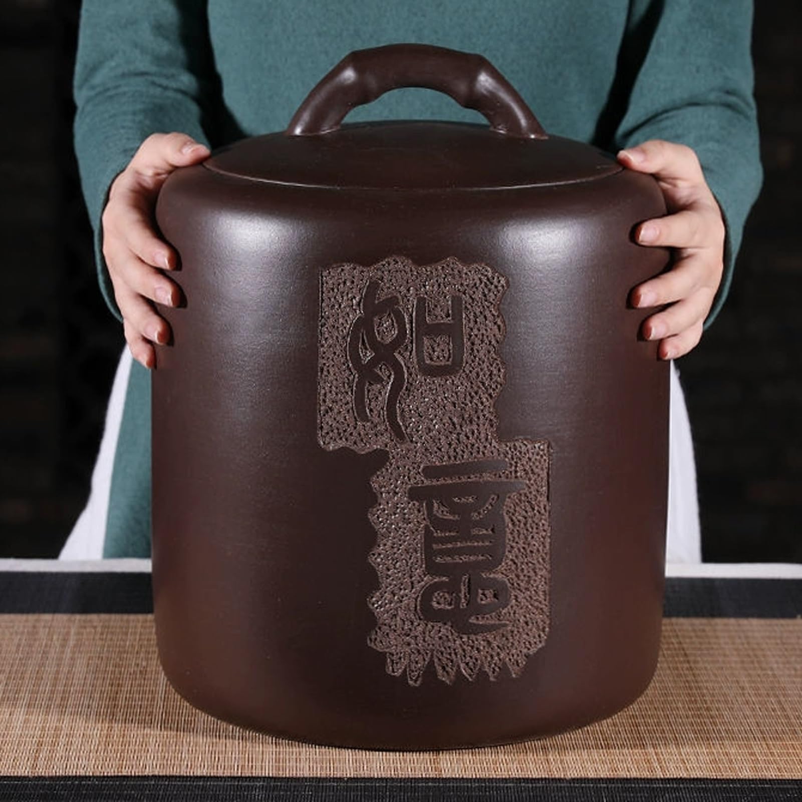 Cylindre de riz en céramique 10kg pot de stockage farine et noix