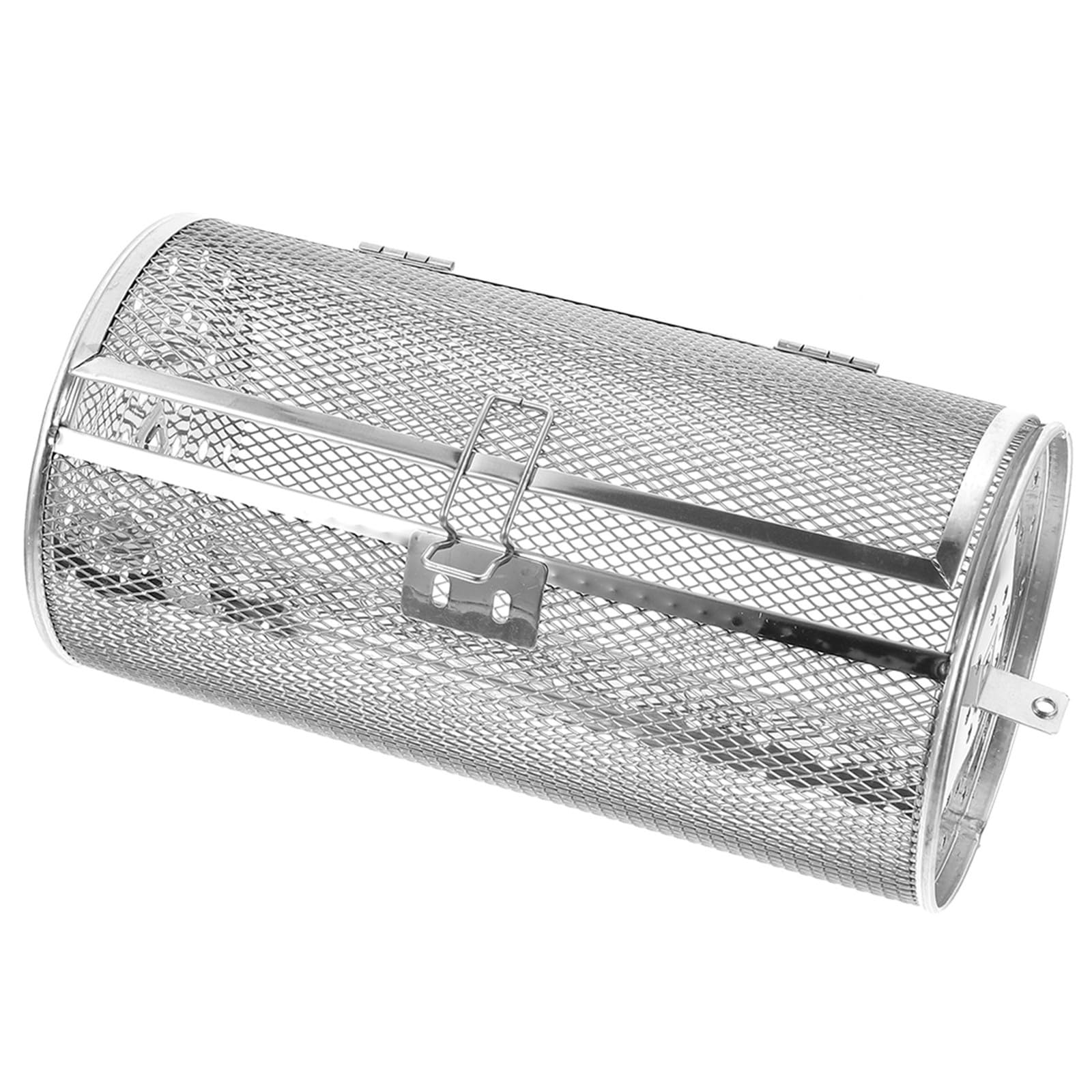 FRCOLOR Cestello per Pollo allo Spiedo in Acciaio Inox 140x250 Mm, Gabbia Rotante per Grigliare Verdure e Carne, Accessorio Versatile per Forno Elettrico e Friggitrice ad Aria, Utensile