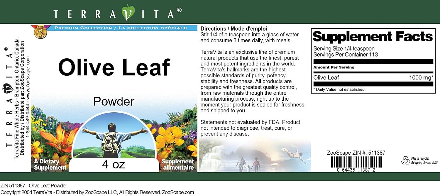 Olive Leaf Powder (4 oz, ZIN: 511387) - 3 Pack