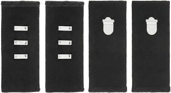 4 Pcs Black Hook Waist Extenders for Pants Jeans Skirts - Adjustable Waistband Extender with Metal Hooks for Men Women