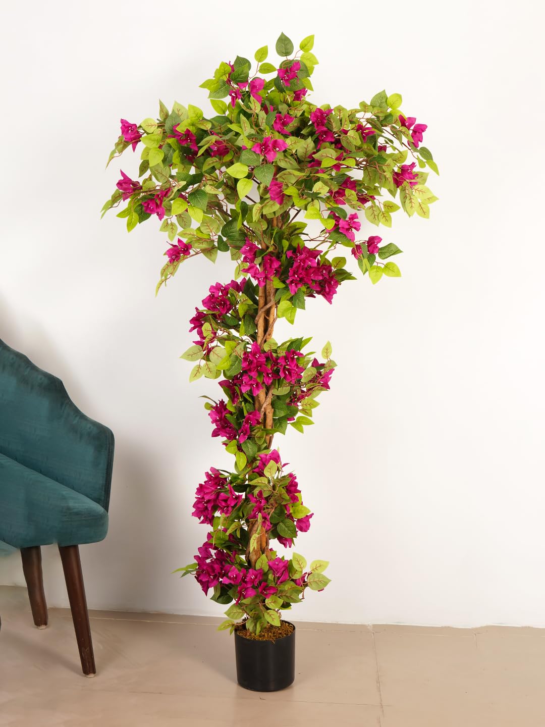 4ft Artificial Bougainvillea Tree - Peacock Floral Decor -9