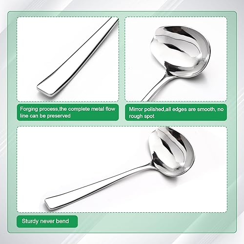 Miniatura 3 de Mifoci Cucharón de salsa de acero inoxidable de 7.3 pulgadas, cucharón para salsa, cucharón para salsa, cucharón para salsa, cucharones pequeños