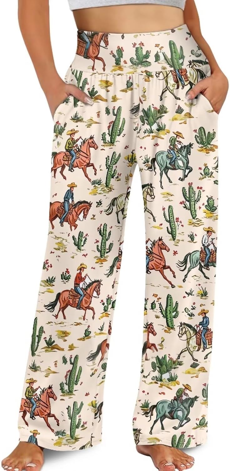 Showudesigns Long Palazzo Pants for Women Wide Leg Lounge Pants Lightweight Sweatpants