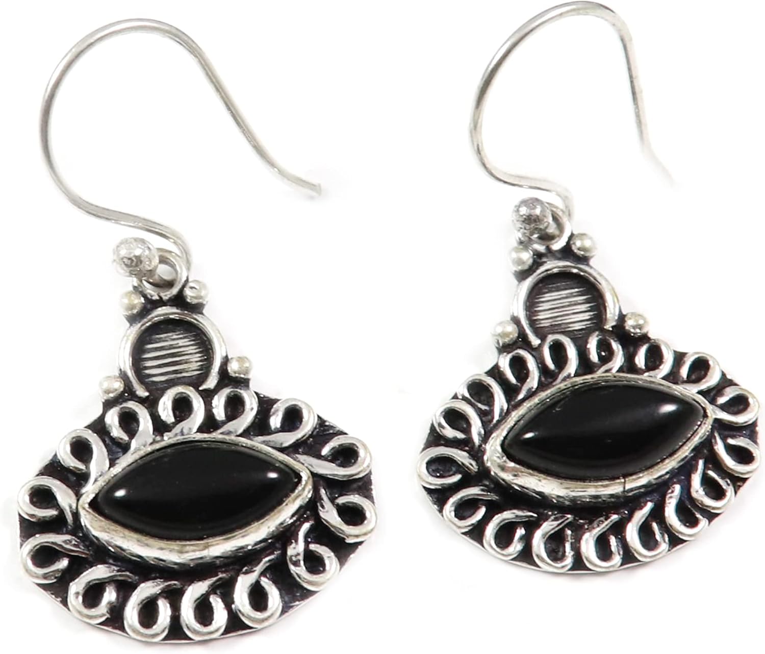 Black Onyx Gemstone 925 Sterling Silver Drop/Dangle Earring Handmade Jewelry SEG177F