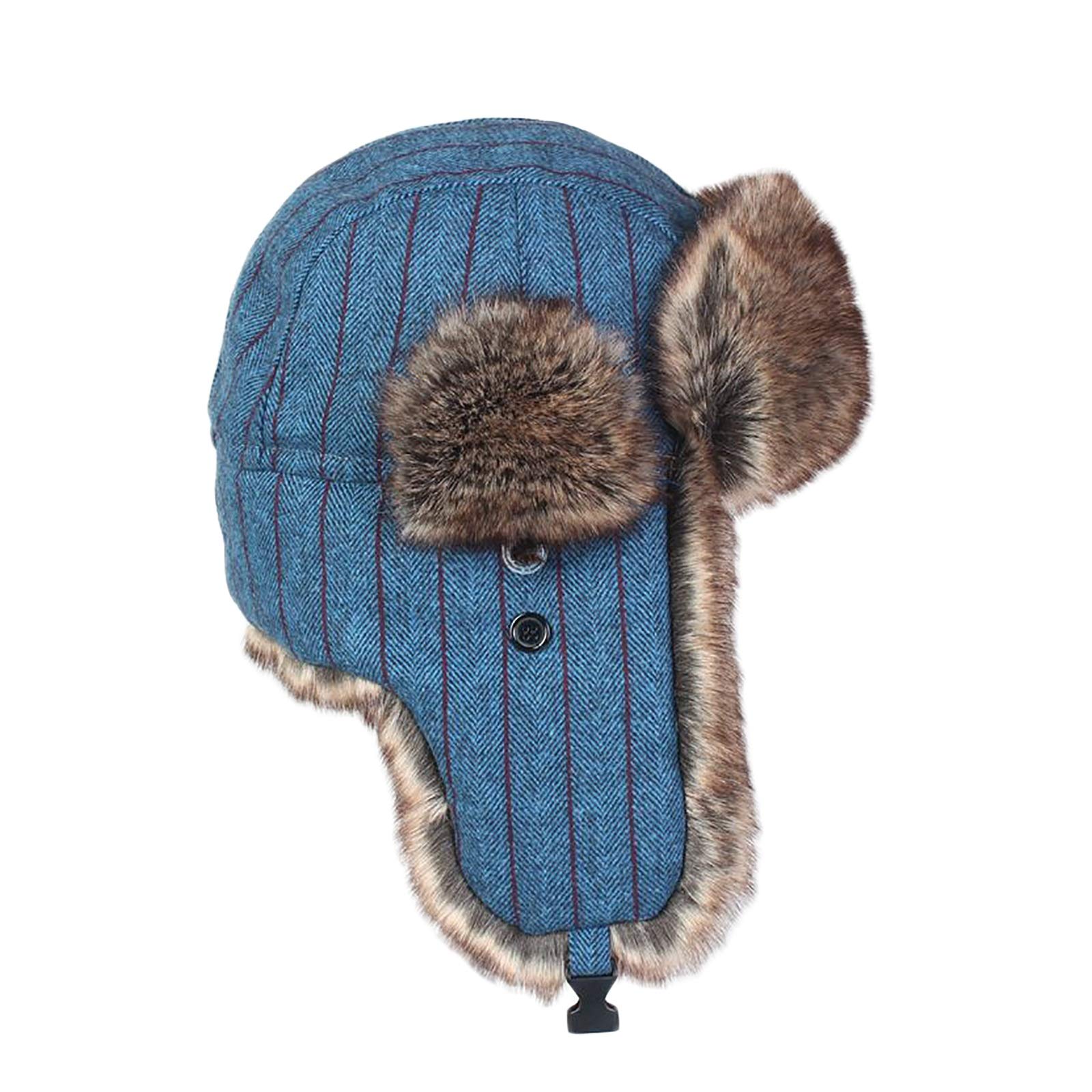 Cappelli invernali, Bomber Cappello uomo Aviator Cappello Bomber Cappello Faux Pelliccia Pelliccia Toper Trapper Cappello pilota con tappo dell'orecchio inverno Tenere caldo
