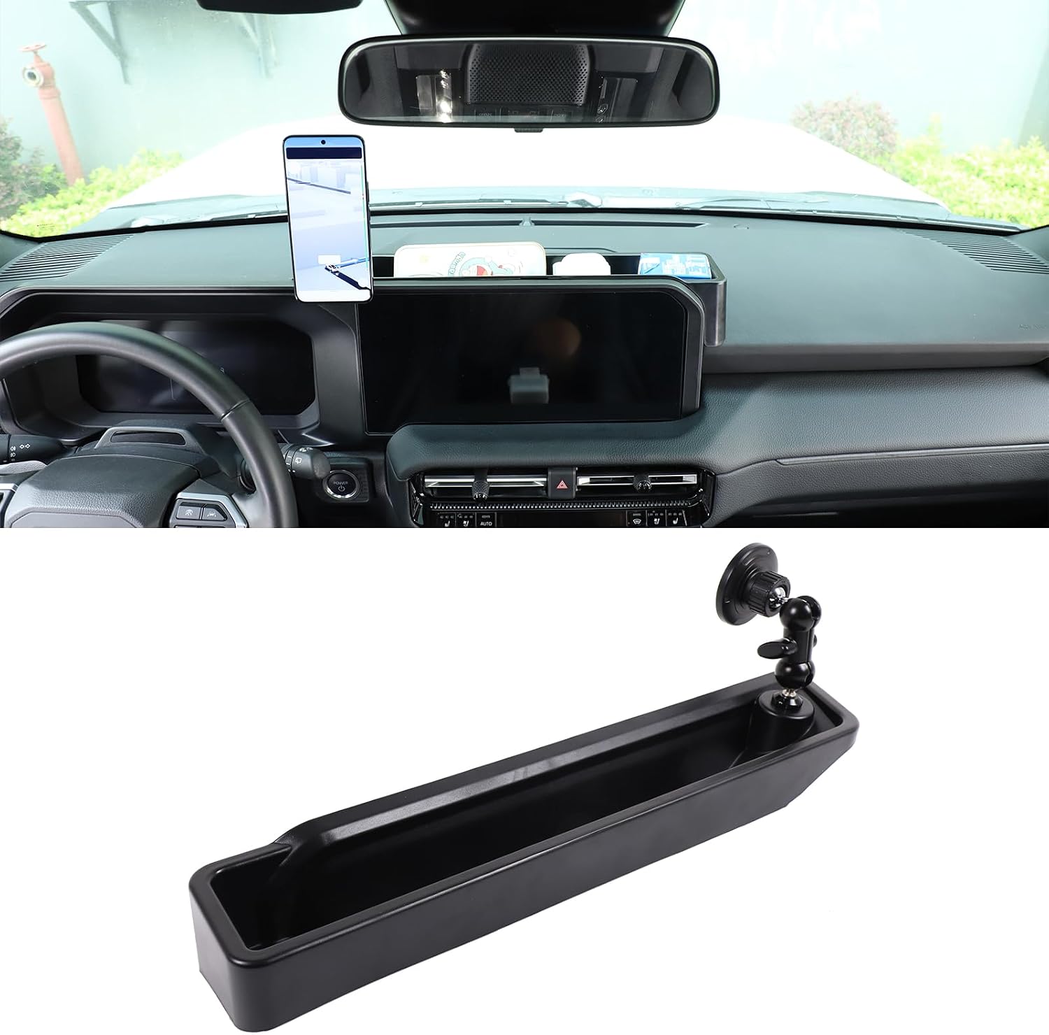 Car Center Console Dash Organizer with Magnetic Phone Holder