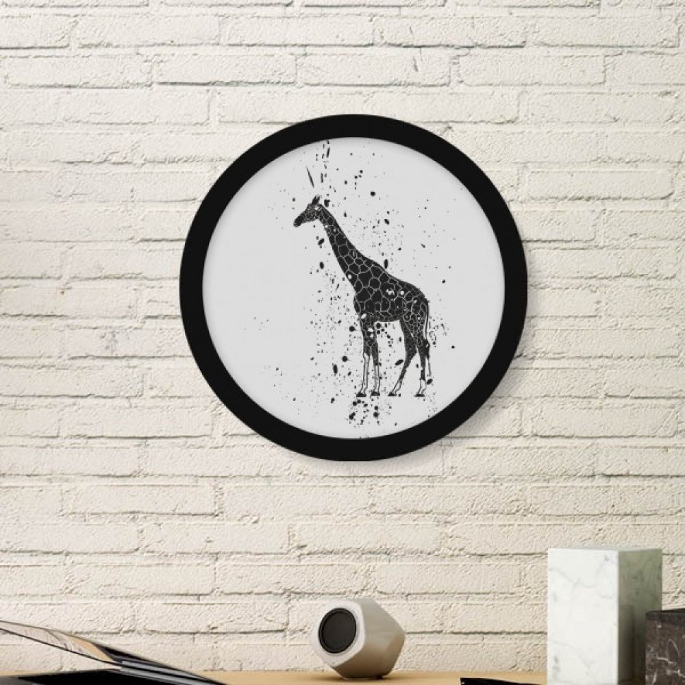 Stickers muraux Girafe et cadre rond gris pour décorer la chambre d'enfant moderne