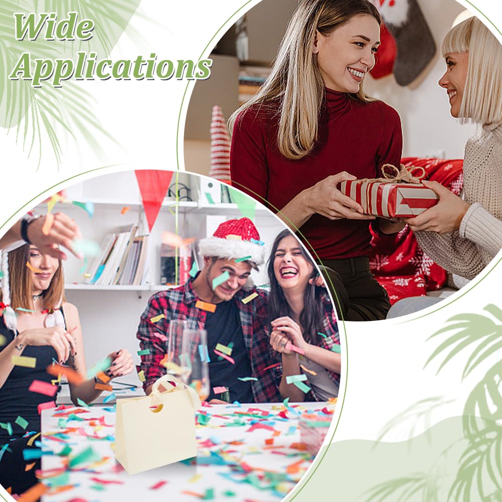 FREEBLOSS 12 Stück Dankeschön Geschenktüten Mit Schleifengriffen 6.1x3x5.7'' Papiergeschenktüten Für Hochzeiten Geburtstage Und Babypartys