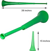 Vista 2 de Windy City Novelties Cuerno de estadio plegable - 28" - Verde