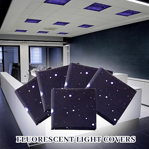 Miniatura 2 de Hortsun 6 cubiertas de luz fluorescente magnéticas, filtros magnéticos fluorescentes para aula, cubiertas magnéticas para luz de techo, cubiertas de