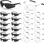 12 Pack Verres de sécurité transparents en vrac, UV Lunettes de protection avec lentille en polycarbonate résistant aux rayures, lunettes de protection pour hommes femmes, ANSI Z87.1 Lunettes de protection des yeux