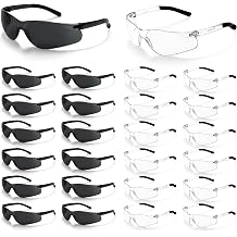 24 Pack Safety Glasses for Men WomenClear Safety Eyewear & Tinted Protective Glasses, Scratch Impact Resistant Polycarbonate Lens, Eye Protection Glasses for Construction, Lab and Outdoor Work