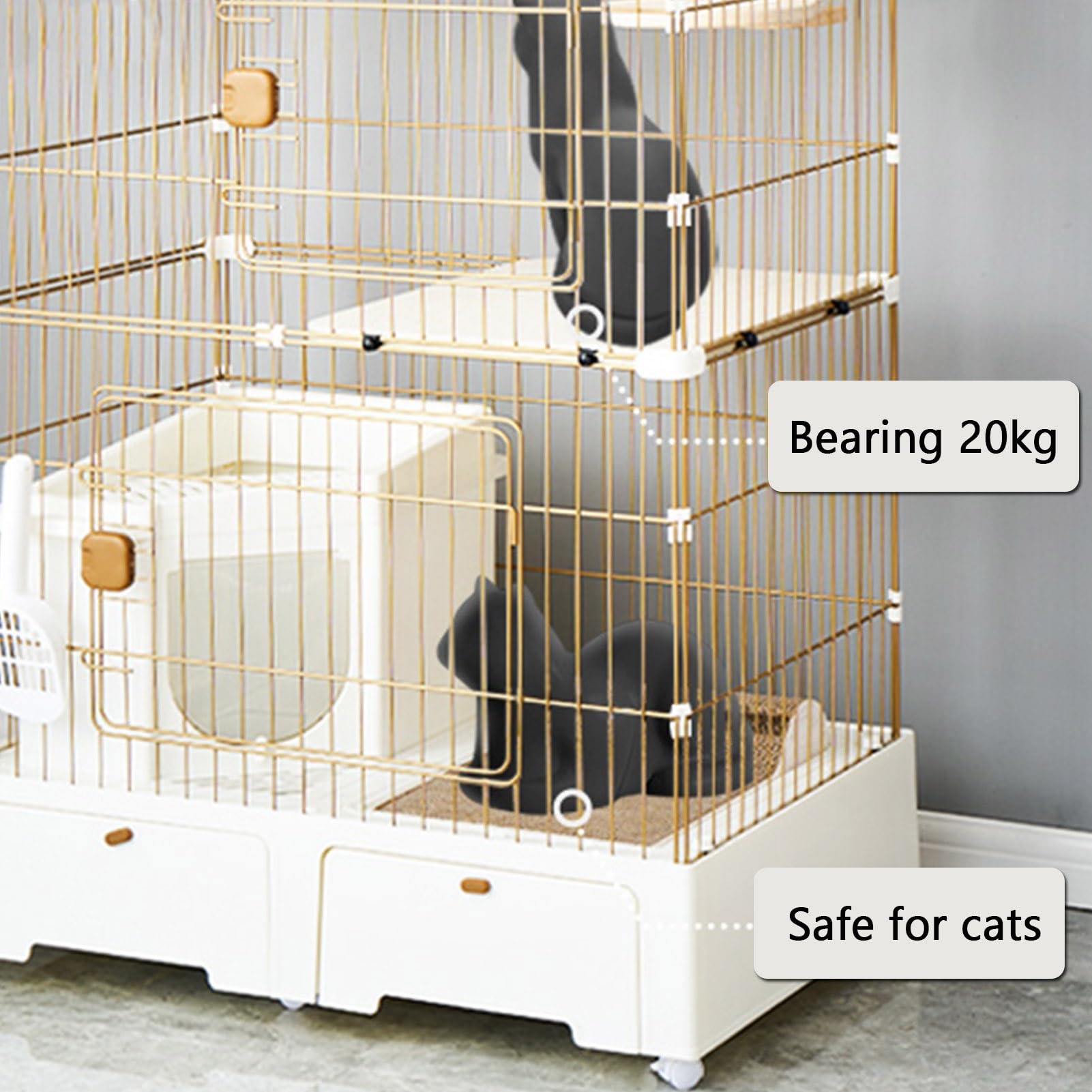 Amazon.co.jp: GUAWJRZDP 3段キャットケージ、大型猫ケージ、猫用