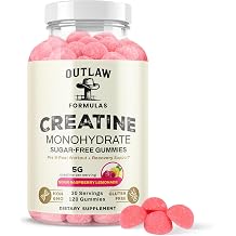 Creatine Gummies - Creatine Monohydrate, 5g for Muscle Strength, Recovery & Cognitive Support - Zero Sugar, Made in USA, Vegan, Non-GMO - Sour Raspberry Lemonade - 120 Count