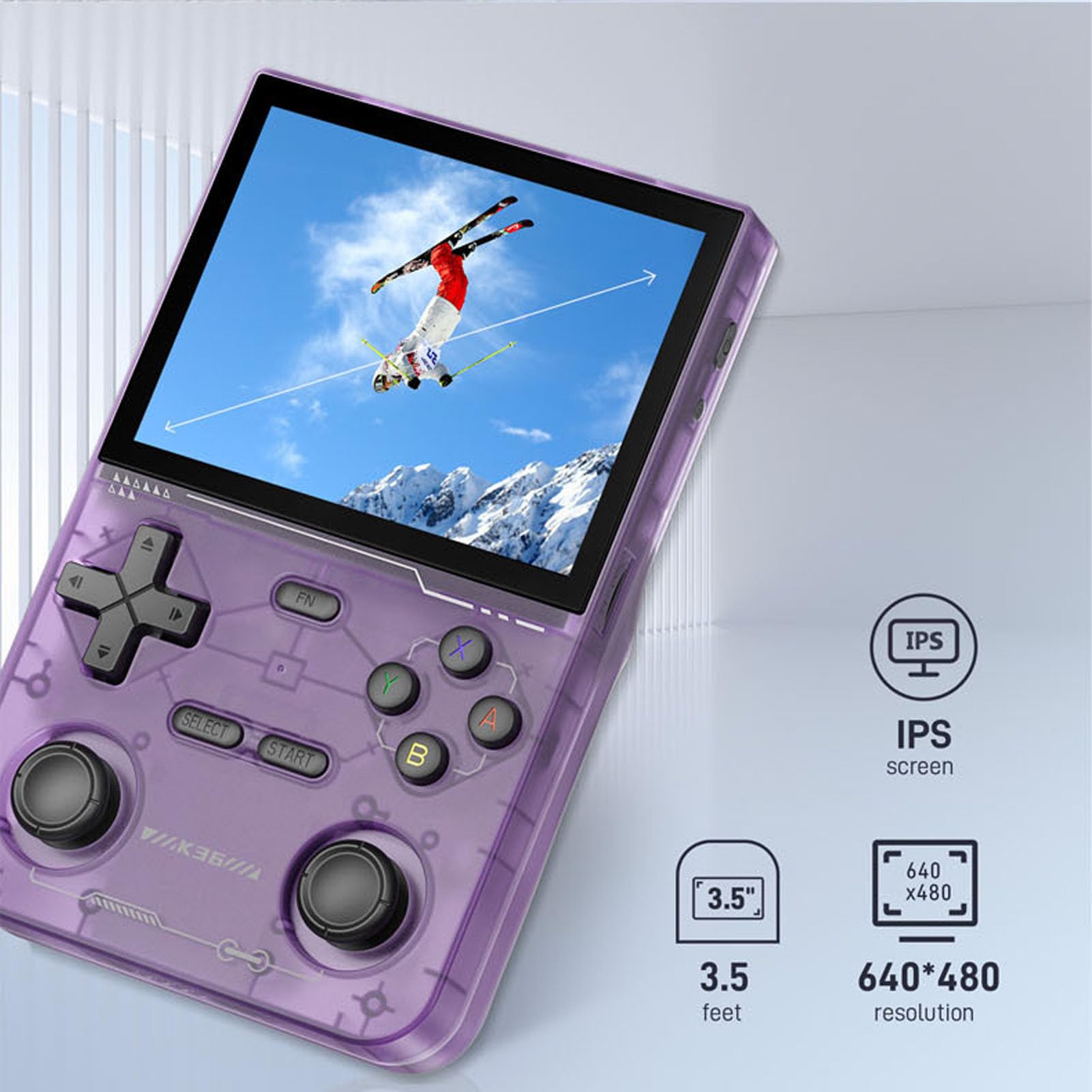 Przenośna Konsola do Gier Retro Konsole do Gier z 3,5-calowym Kolorowym Ekranem IPS, Podwójnym Joystickiem 3D Retro Konsola do Gier Typu Open Source 3500 MAh Bateria 640x480