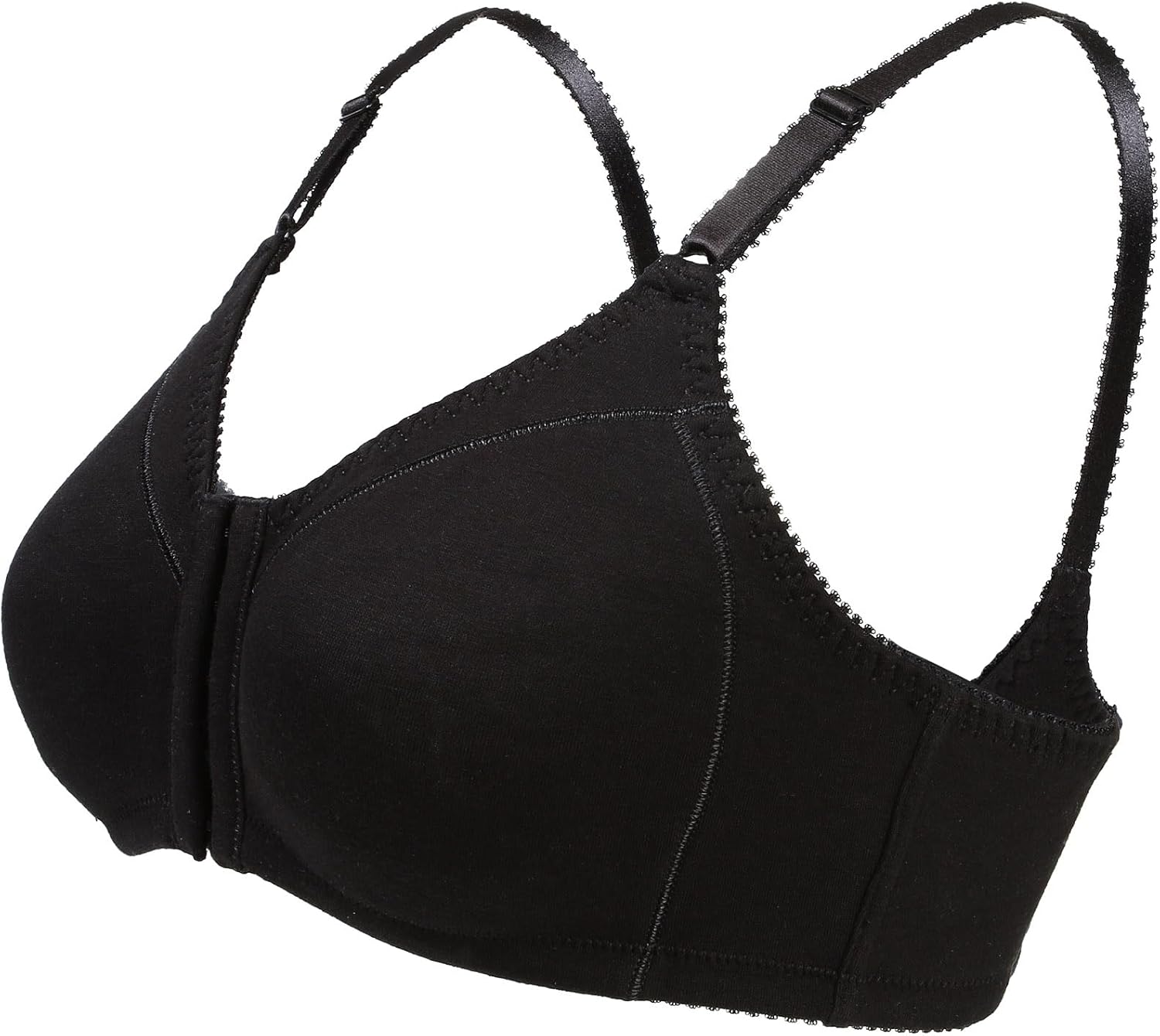 Lemorosy Women's Front Closure Cotton Bra Comfortable Wireless Full Coverage Unlined Non Padded Bralette - Image 6