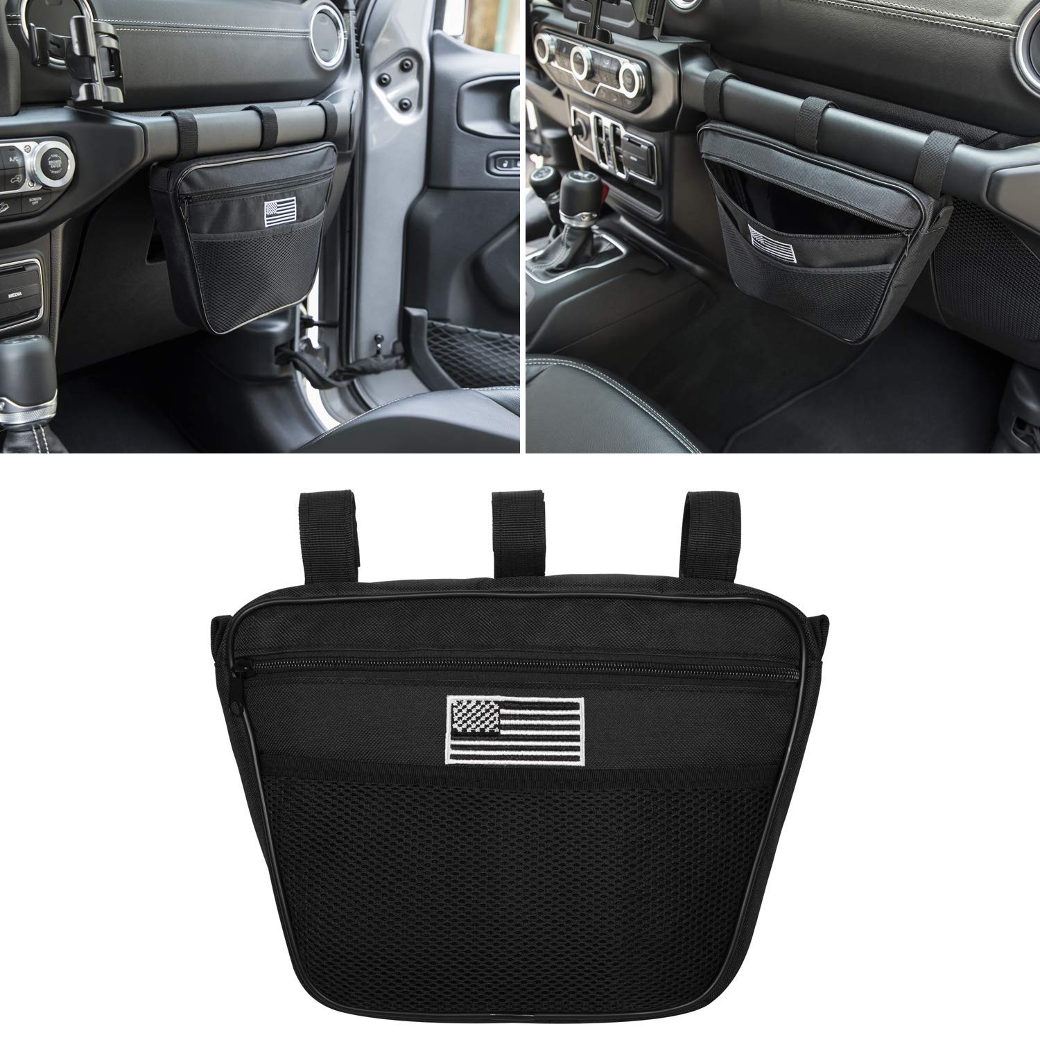 Buy L&U Front passenger grab handle black mesh storage bag,protection protection tool bag for
