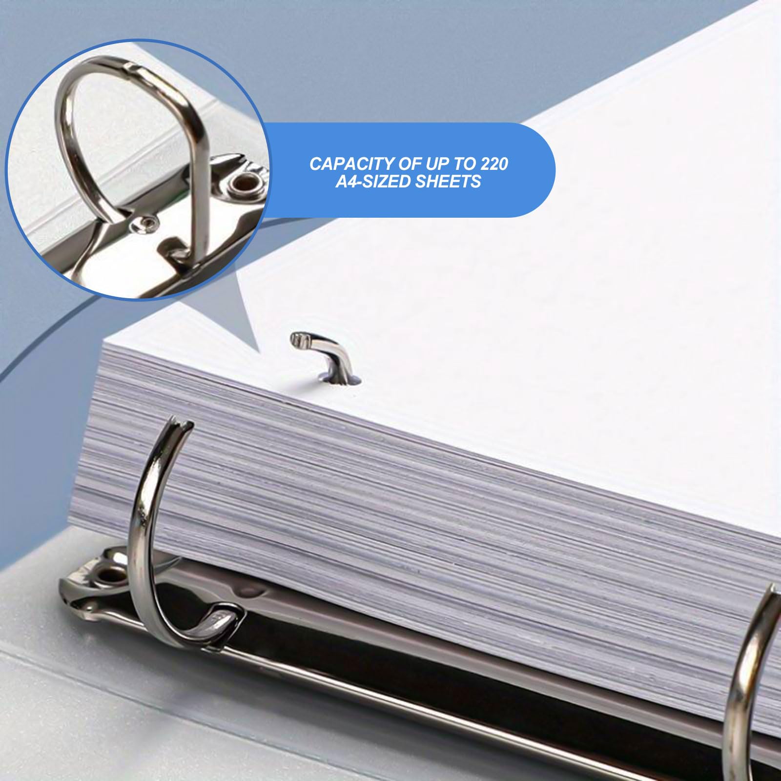 A4 Presentation Ring Binders, 1.5 Inch D Ring Display Folders with 220 Sheet Capacity, Professional Plastic Folders for Documents, Contracts & School Supplies - 4 Pack - 12x10 in - Image 3
