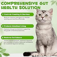 Vista 4 de Probióticos para gatos, probióticos para gatos con prebióticos y enzimas, gotas probióticas líquidas 3 en 1 para gatos, suplemento de probióticos