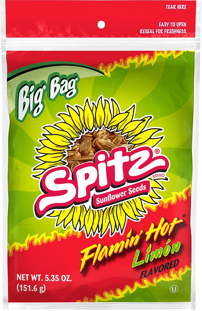 Spitz Sunflower Seeds Flamin Hot Limon 5.35oz Bag.