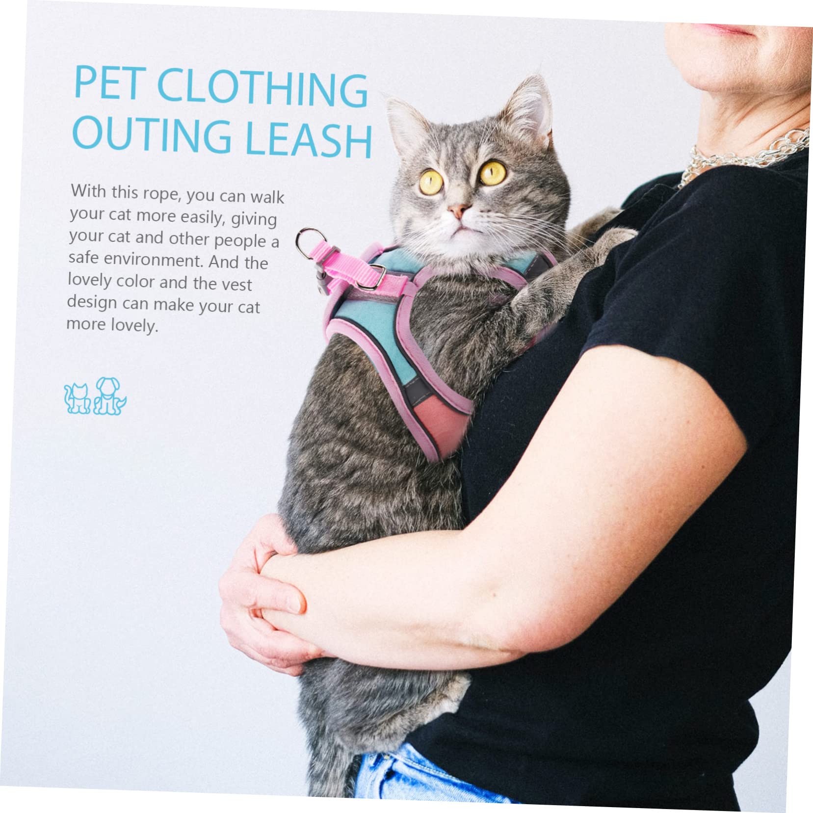 Supvox 4sätze Verstellbares Reflektierendes Geschirr Mit Langem Für Katzen Und Welpen Ausbruchsicheres Design Für Outdoor-aktivitäten