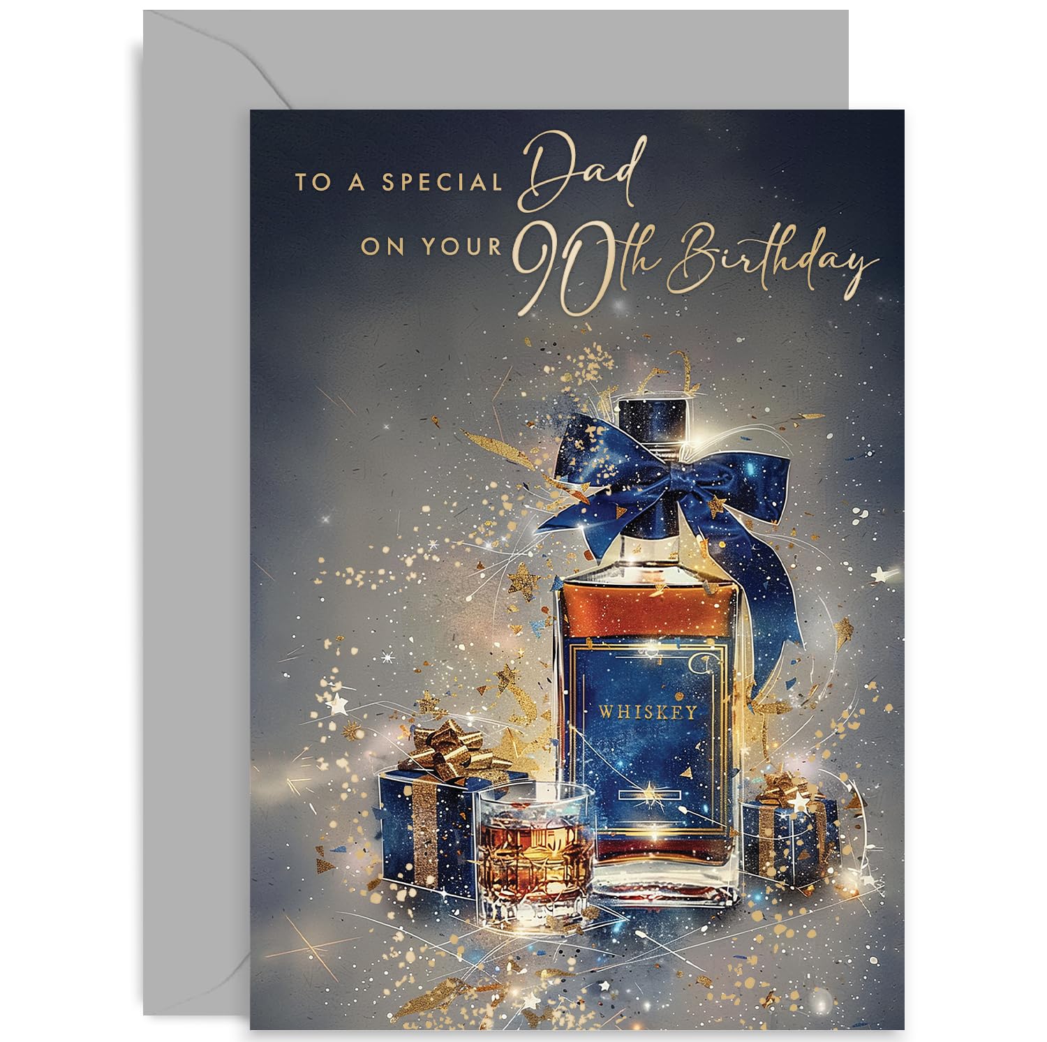 Biglietto Auguri 90 Anni Donna Biglietto Di Auguri Per Il 90° Compleanno Del  Papà/Per Il Papà Regali Per 90 Anni, image size:1500x1493