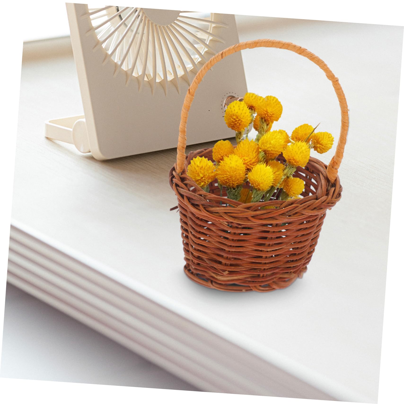 Mini Corbeille Ou Panier Déco En Osier Imitation - Format Miniature Pour Pâques, Noël, Chambre Bébé - Blanc (3 Formes)