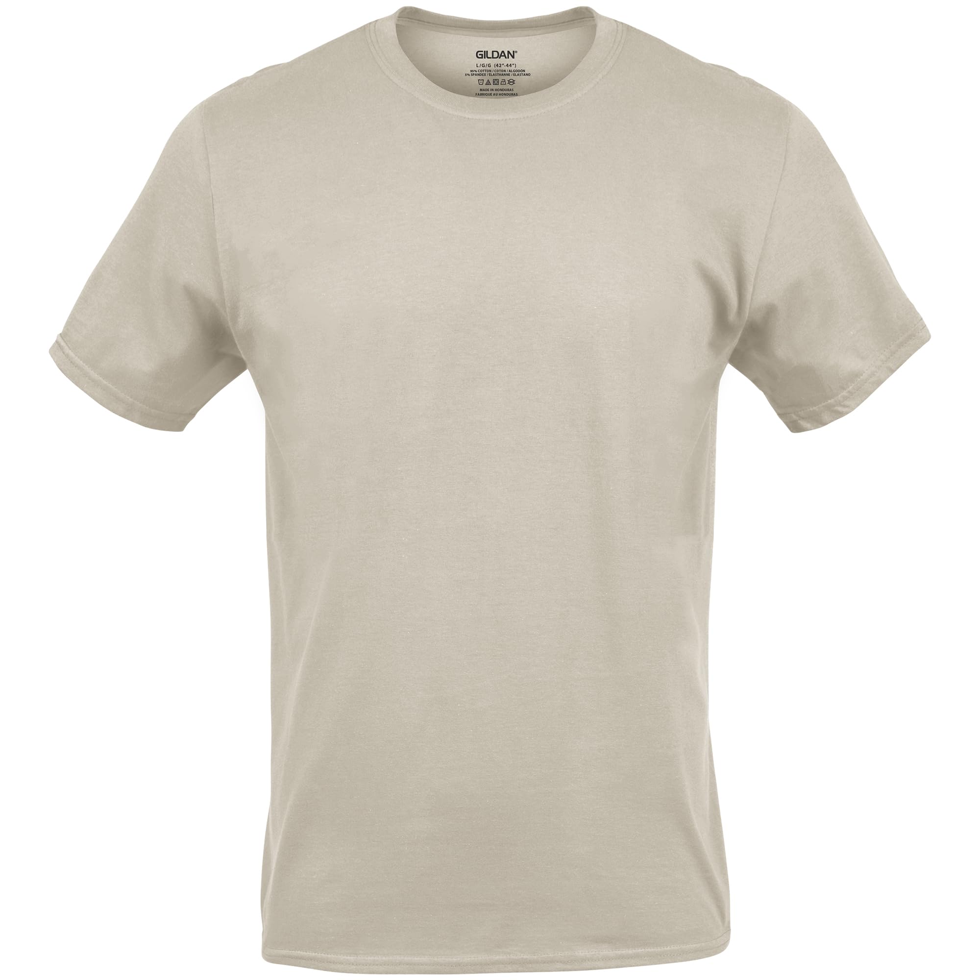 Gildan Men's Crew T-Shirts, Multipack, Style G1100, Black/Odyssey Grey/Bone/Cream/White (5-Pack), Large view 4