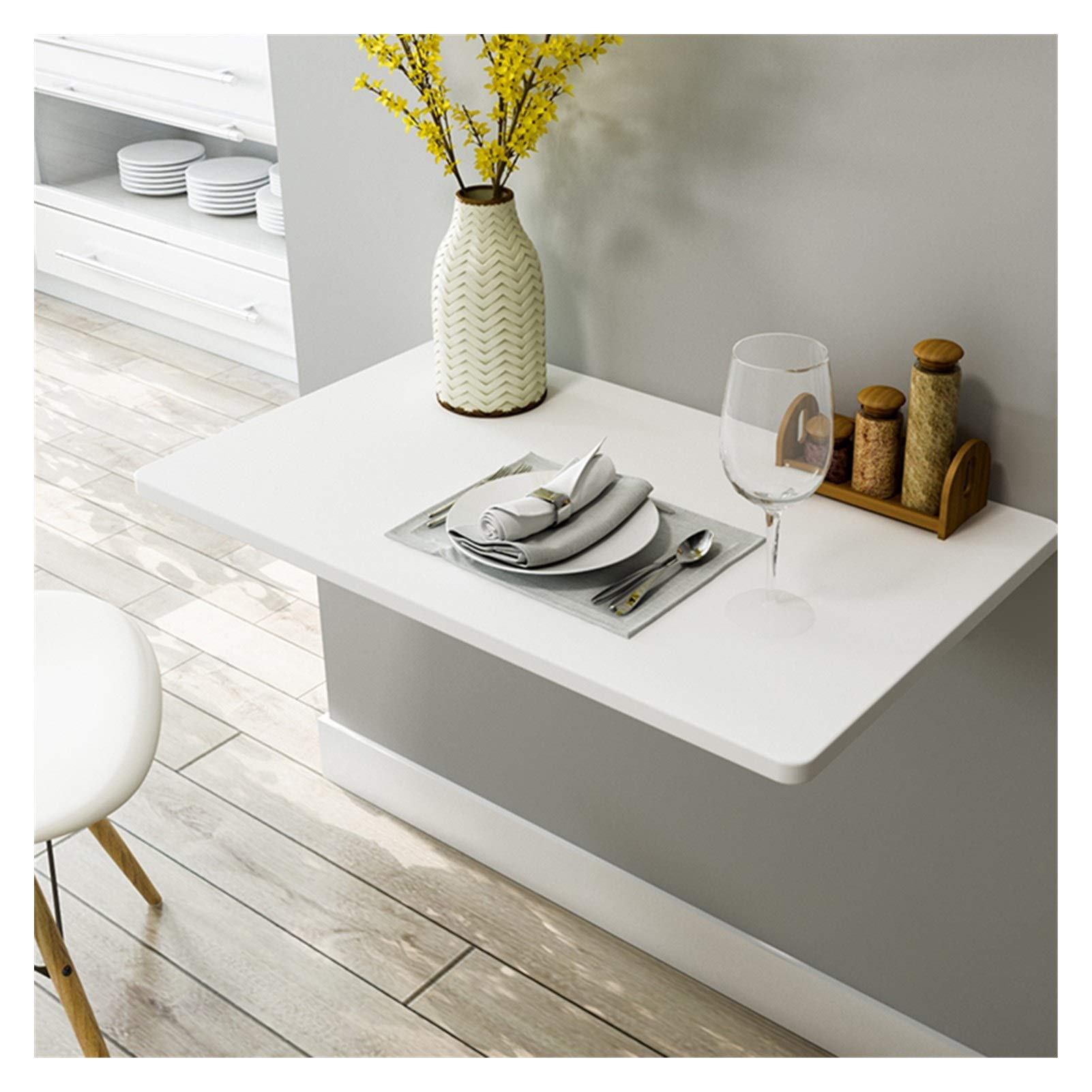 WZLL Folding Wall Mounted Table, Kitchen Table, Foldable Wall Hanging Table, Computer Desk, Simple Study Desk, 14 Sizes (Color : White, Size : 60x40cm/23.5x15.5in)