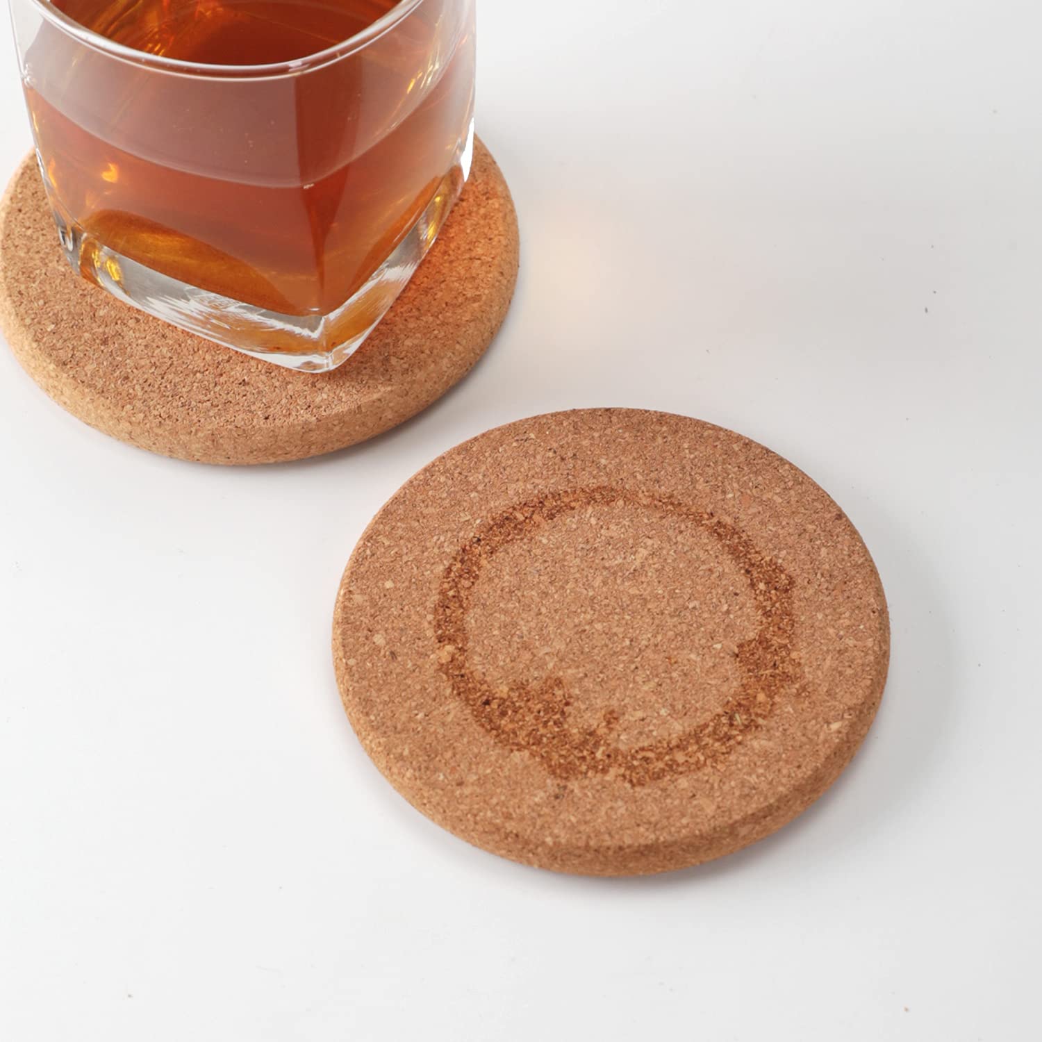 Posavasos de corcho para bebidas, juego de posavasos absorbentes adecuados para bar, mesa de madera y exteriores. Alfombrillas de 0.4 pulgadas más gruesas, almohadillas protectoras de muebles de