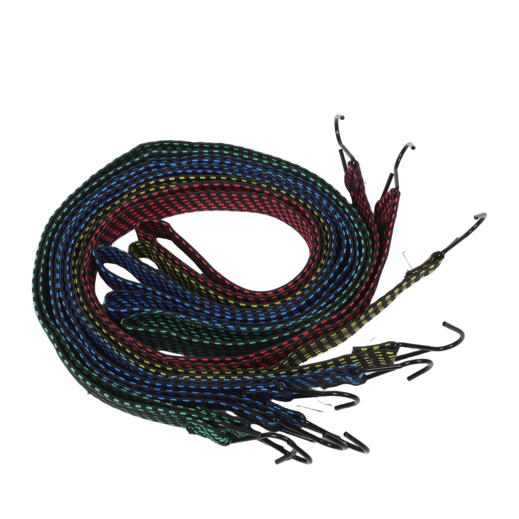 Mikikit 5pcs Elastic Tie Rope with Hook Luggage Tie Down Straps with Hook Motorcycle Bungee Straps Cargo Elastic Tie Down Ropes Tarps Tie Down Cords Tent Bungee Ropes Polypropylene Yarn