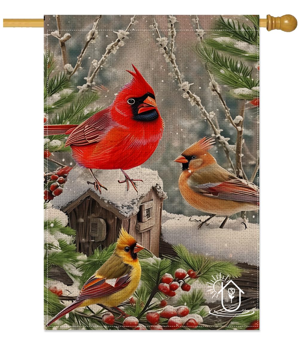 winter flags for outside 28x40 double sided，seasonal farmhouse vacation outdoor decoration