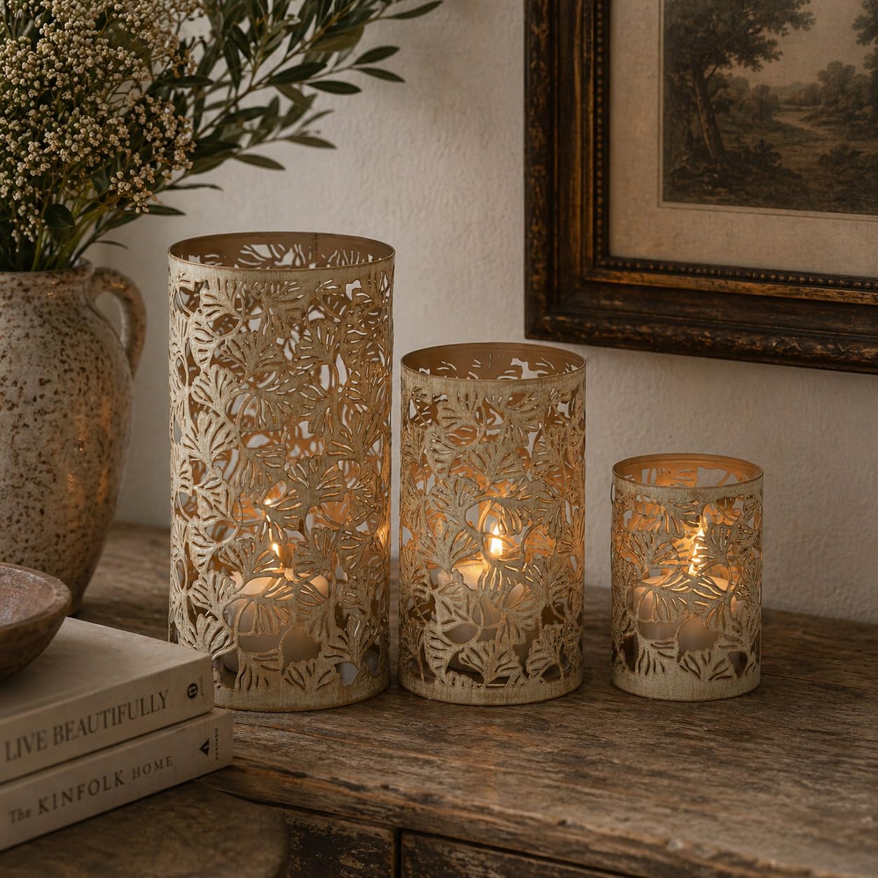 Deco 79 Contemporary Styled Metal Candle Holder, Set of 3