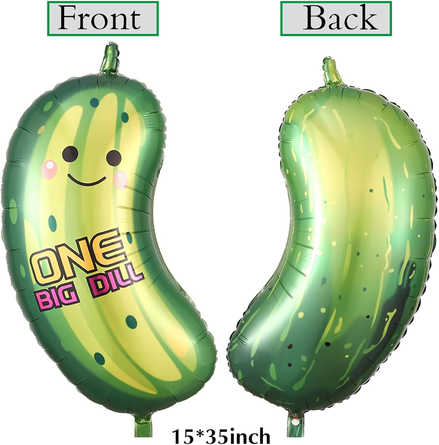 One Big Dill Balloon Arch Kit Pastel Sage Green Pink Balloons with Funny Food Pickle Cucumber Foil Balloons for Pickle Dill Theme Birthday Party Decoration (Pink Sage Green)