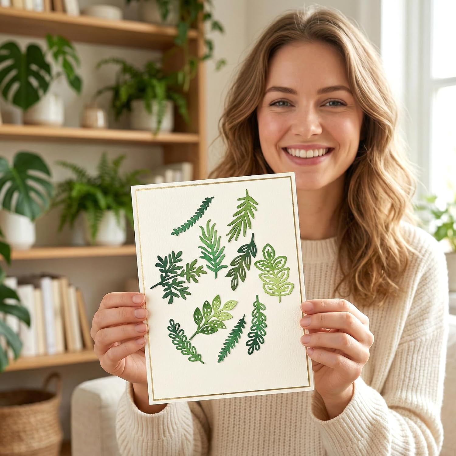 8Pcs Leaf Metal Die Cuts for Card Making, Various Plant Metal Cutting Dies | Cut Stencils for DIY Scrapbooking Album Decorative Embossing Paper for Card Making Templated（11*10cm）