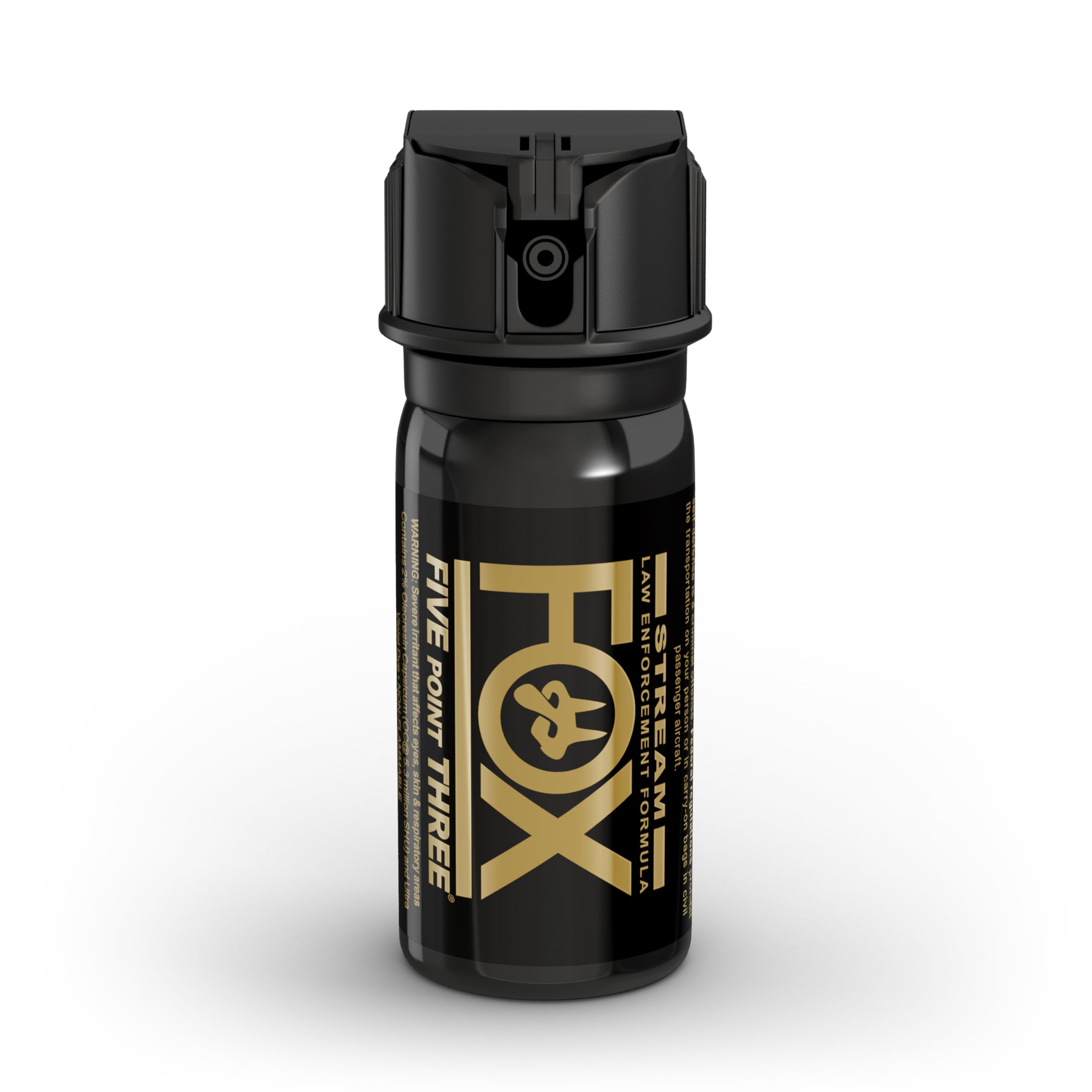 ACK, LLC Fox Labs 1.5 Ounce 2% OC 5.3-mm Flip Top Stream Pepper Spray, Black