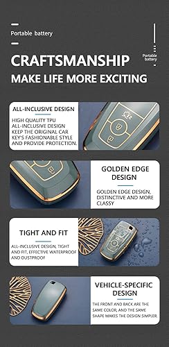 Miniatura 6 de HIBEYO Funda para llavero de automóvil de TPU con llavero para Ford Edge Explorer Fusion Mustang Ecosport F150 Fiesta Escord Focus Funda para llave