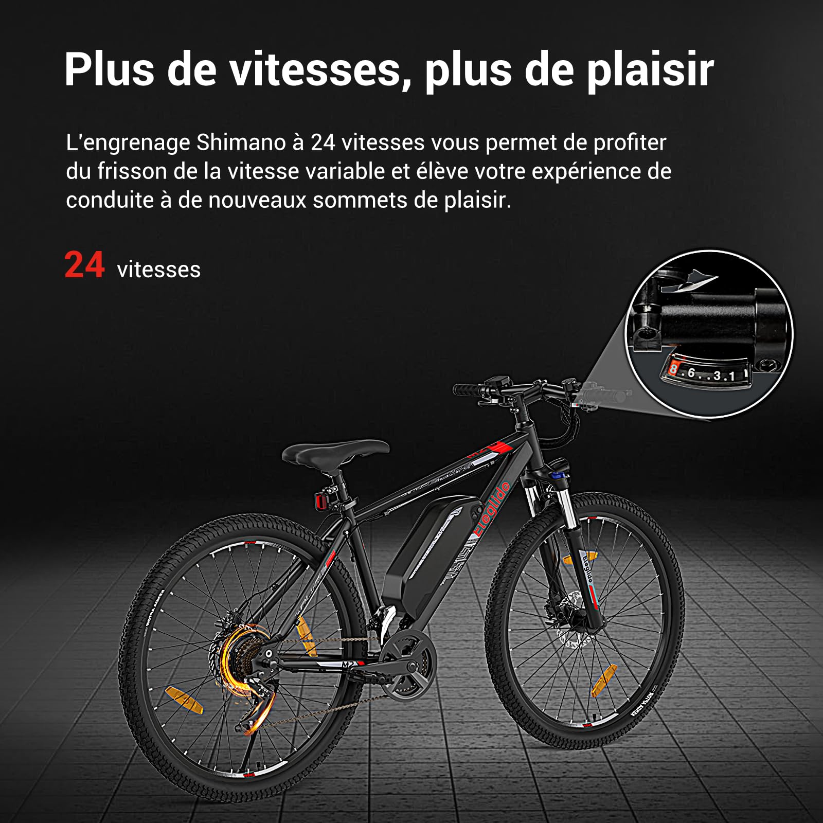 Eleglide Mopride 2 Vélo électrique Homme Femme, Freins à Disque Hydrauliques, Autonomie 150km, VTT électrique 27.5''/29", Vélo Électrique en Montagne pour Adulte, 21 Vitesses(Version 2026)