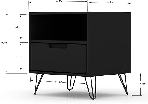 Miniatura 4 de Rockefeller - Mesita de noche moderna y elegante en madera negra