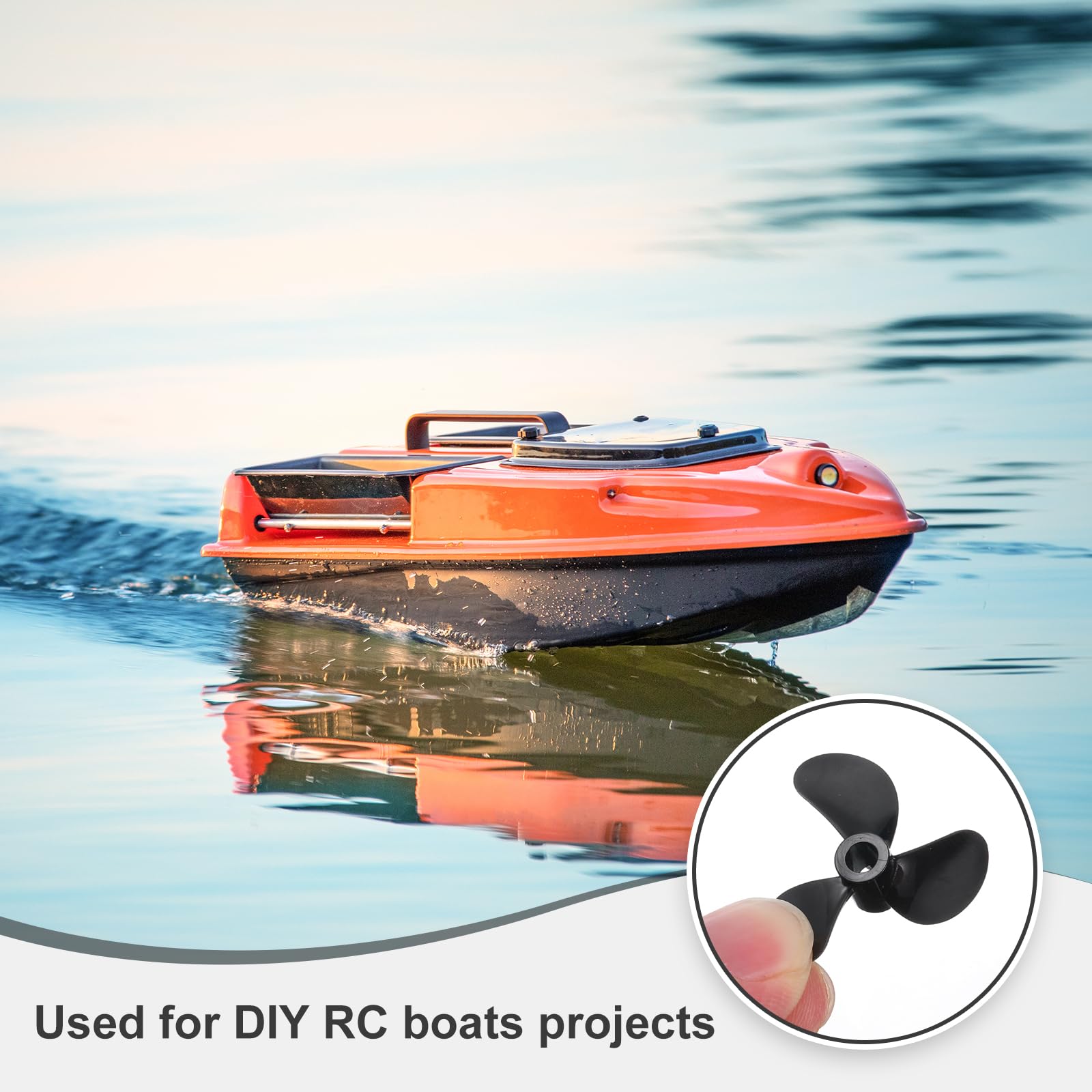 QUARKZMAN 2 Juegos De Hélices para Barco RC, Hélices De 3 Palas con Agujero De 3 mm De Diámetro Y 25mm De Diámetro Exterior, Rotación Horaria CW, para Barco RC, Modelo De Barco DIY, Negro