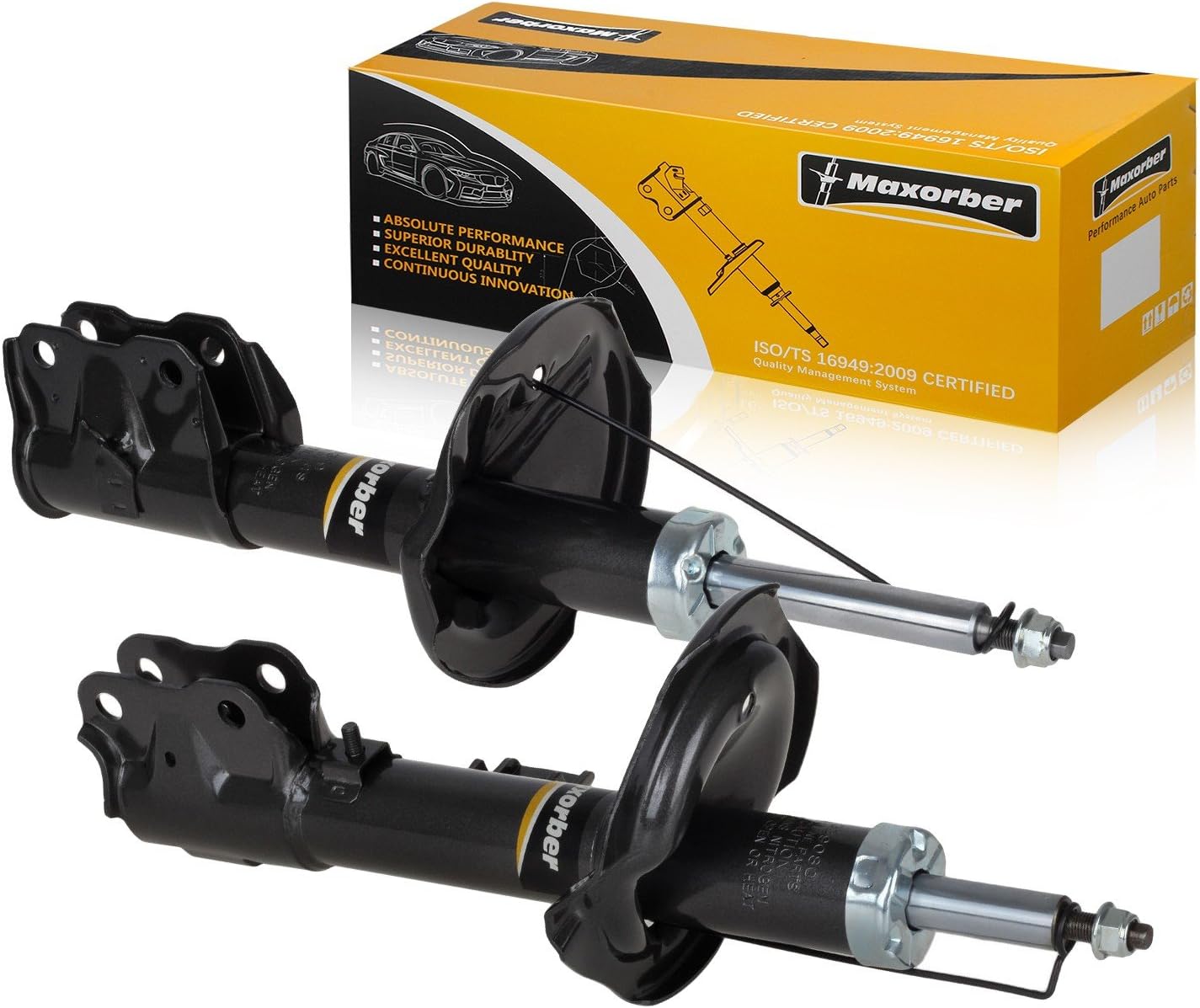 Maxorber Front Set Shocks Struts Compatible with Mitsubishi Outlander 2007 to 2011 339080 339081
