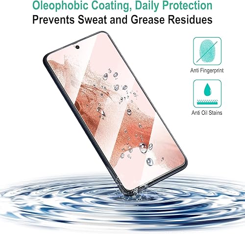 Miniatura 12 de AACL Protector de pantalla de vidrio templado para Samsung Galaxy S22 Ultra 5G, 6.8 pulgadas, desbloqueo de huellas dactilares, antiarañazos