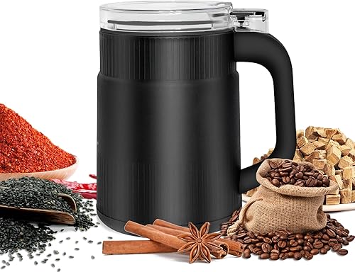 Miniatura 8 de Molinillo de especias portátil para granos de café, especias y semillas, molinillo eléctrico con cuchillas de acero inoxidable para uso doméstico