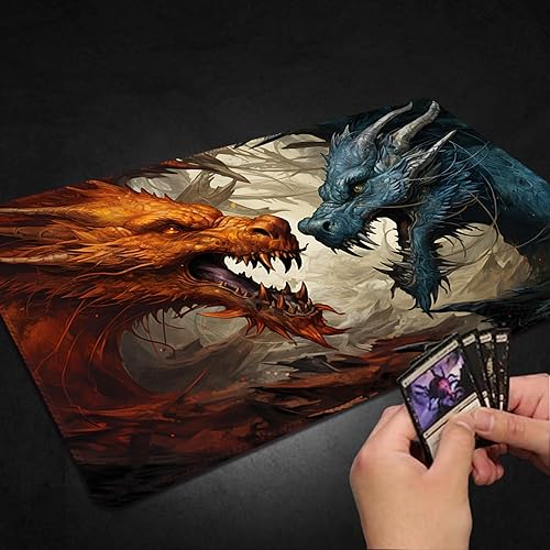 Miniatura 25 de MTG Playmat, Free Storage Bags, 24 x 14 Inches, TCG & Board Game Mat with Zones