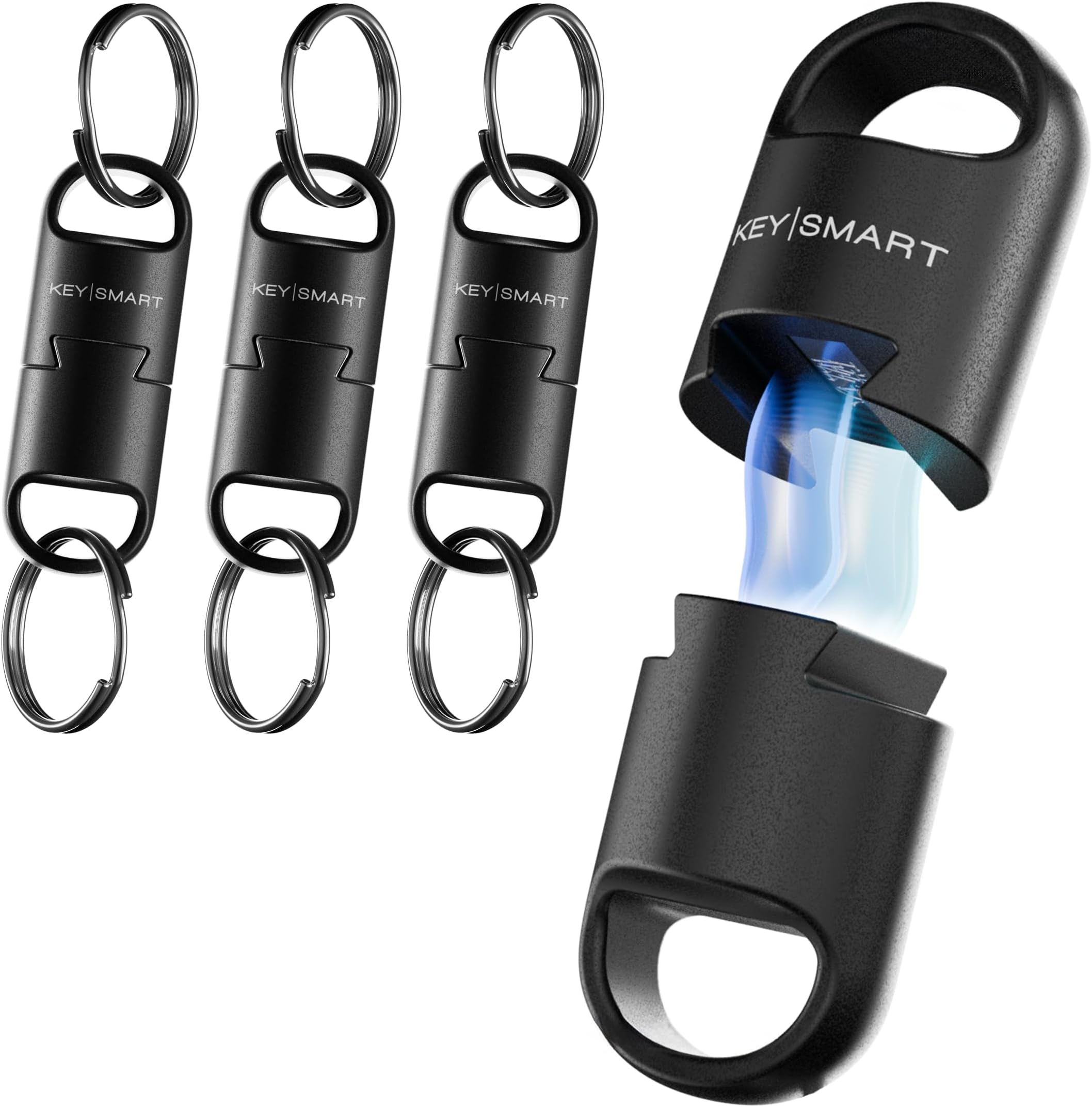 KeySmart MagConnect Pro Magnetic Key Holder for Purse, Key Chains for Car Keys - Detachable Key Ring Quick Release Keychain